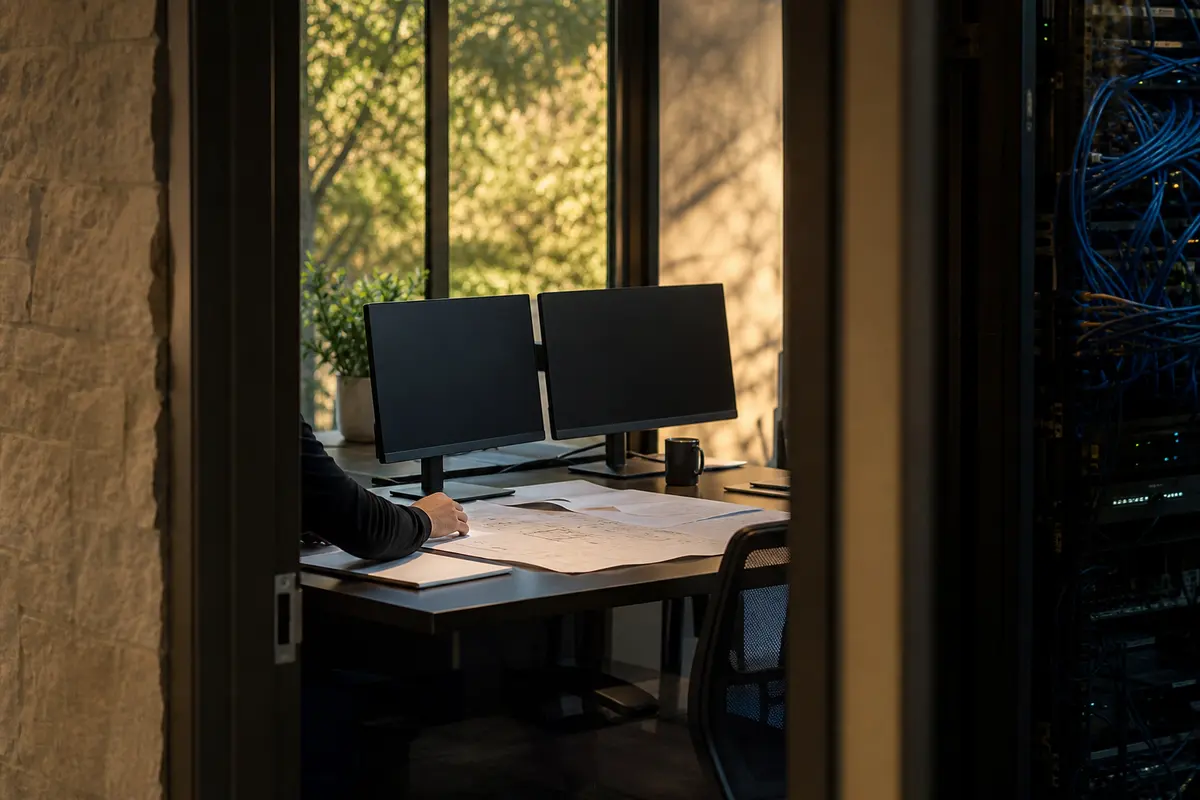 Editorial platform planning scene for Dedicated Hosting in Graham, North Carolina