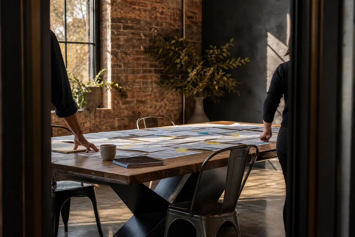 Editorial marketing planning scene for Programmatic SEO in Marion, North Carolina