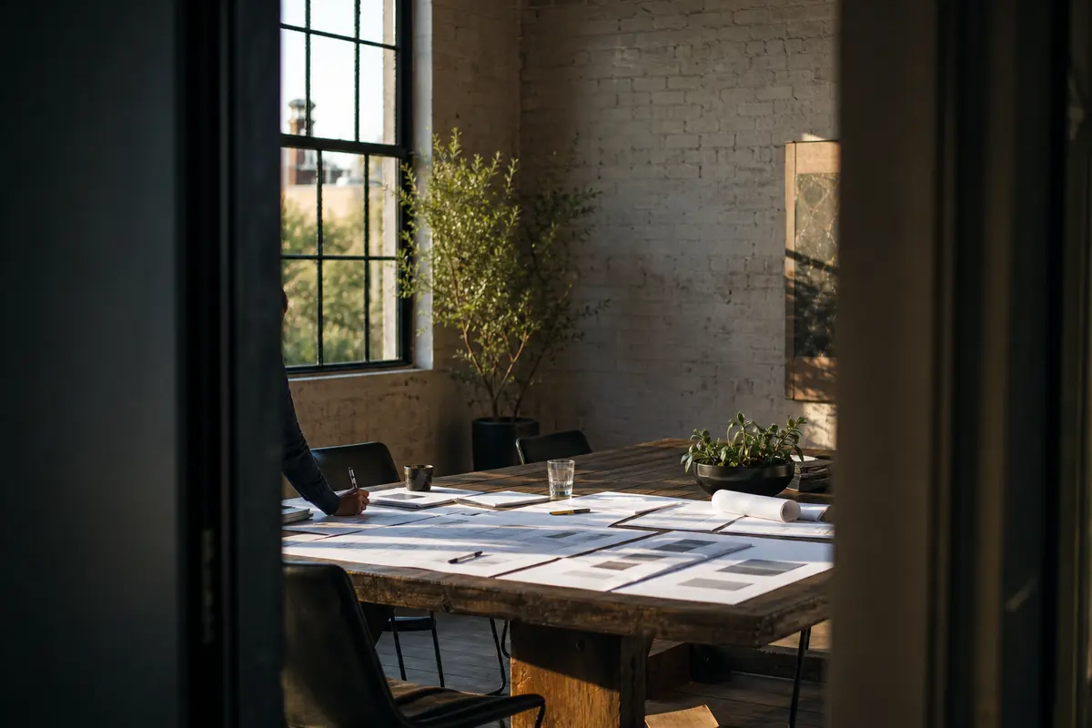 Editorial marketing planning scene for AI SEO in Pinehurst, North Carolina