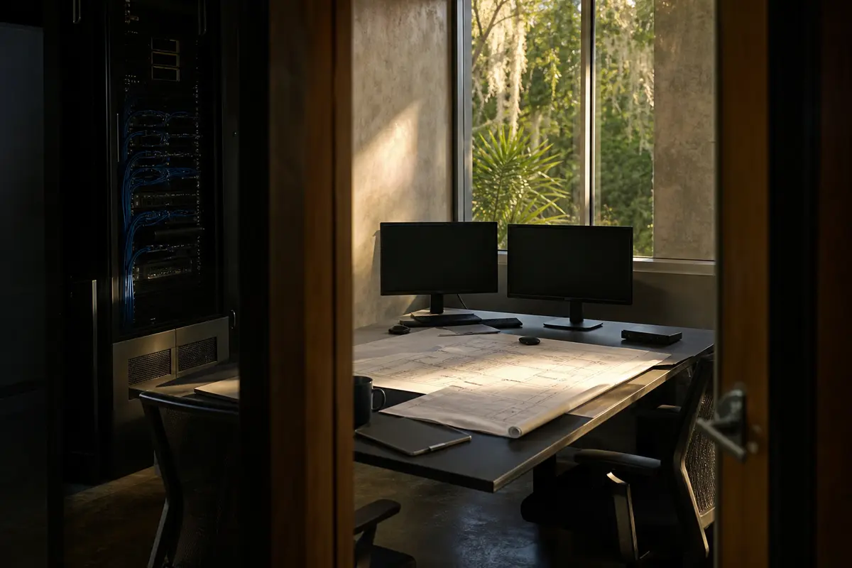 Editorial platform planning scene for Dedicated Hosting in Beckett Ridge, Ohio