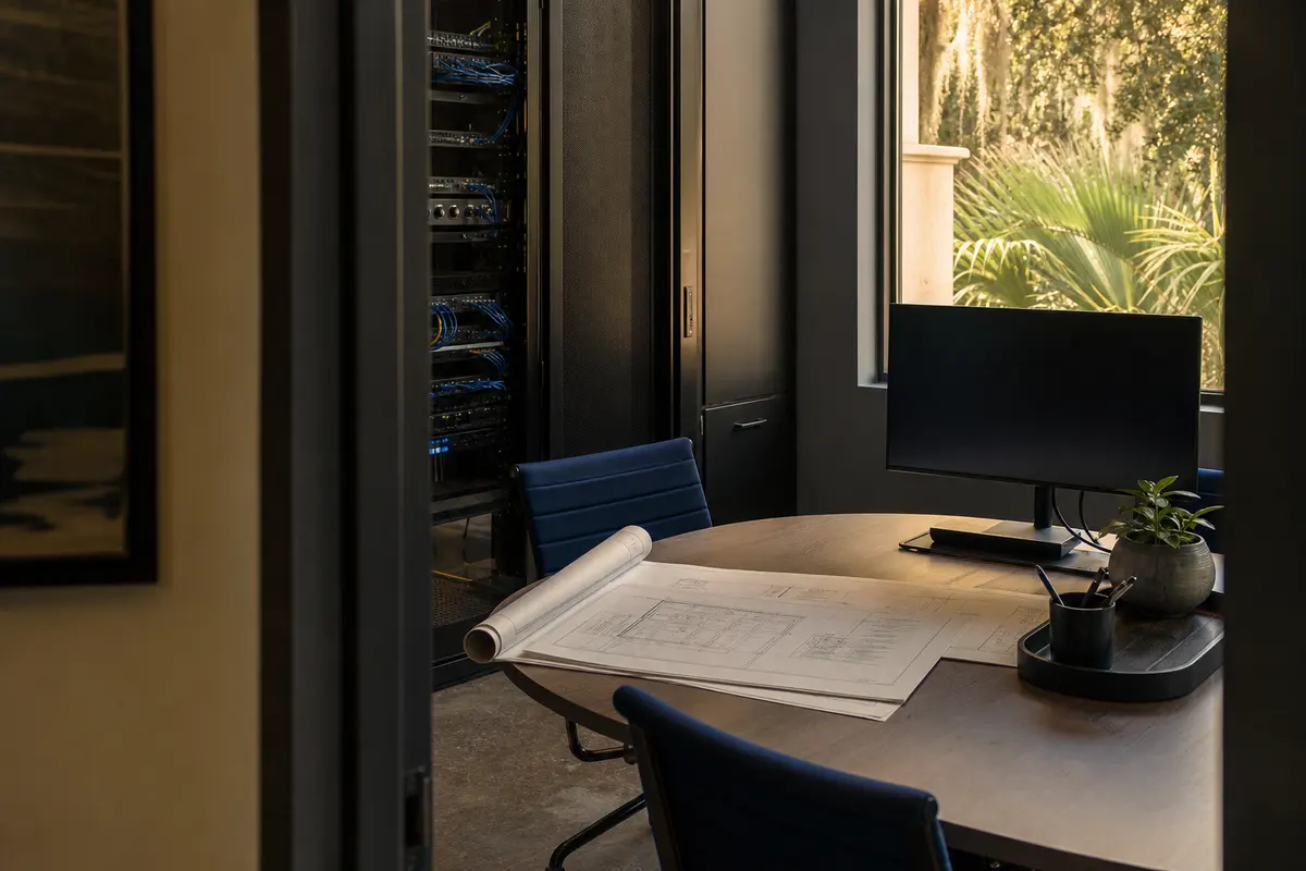 Editorial platform planning scene for Dedicated Hosting in Champion Heights, Ohio