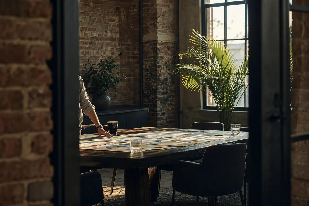 Editorial marketing planning scene for AI SEO in Clayton, Ohio