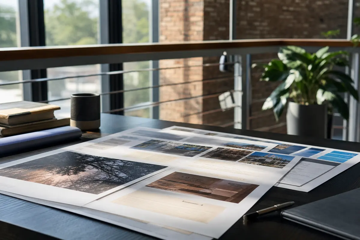 Editorial marketing planning scene for AI SEO in Green, Ohio