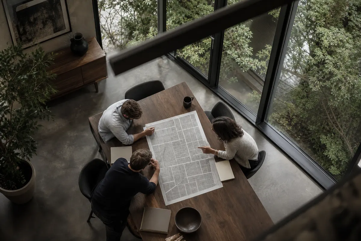 Editorial marketing planning scene for AI SEO in Jackson, Ohio