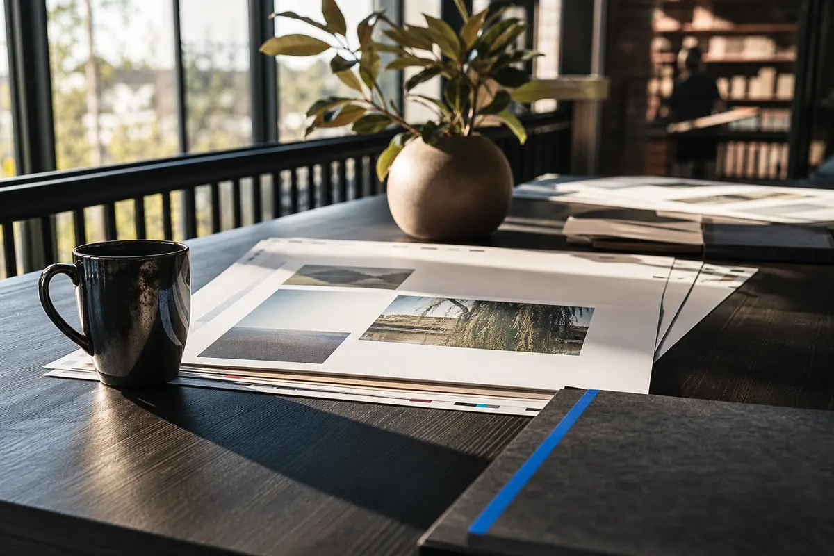 Editorial marketing planning scene for AI SEO in Lakewood, Ohio