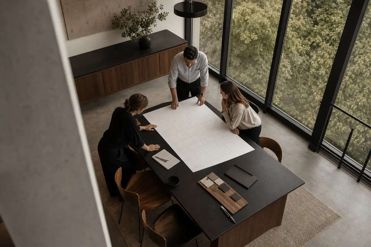 Editorial marketing planning scene for AI SEO in Marion, Ohio