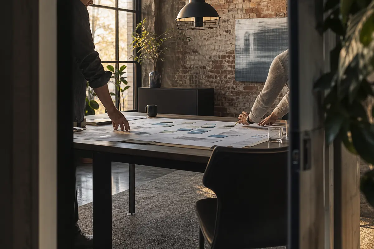 Editorial marketing planning scene for AI SEO in Oakwood, Ohio