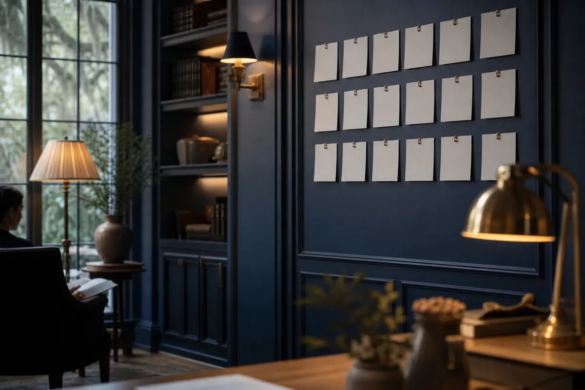 Editorial marketing planning scene for AI SEO in Olmsted Falls, Ohio