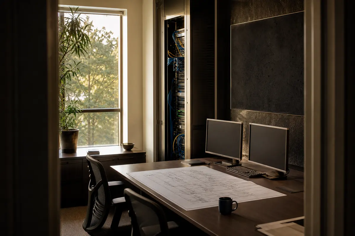 Editorial platform planning scene for Dedicated Hosting in Steubenville, Ohio