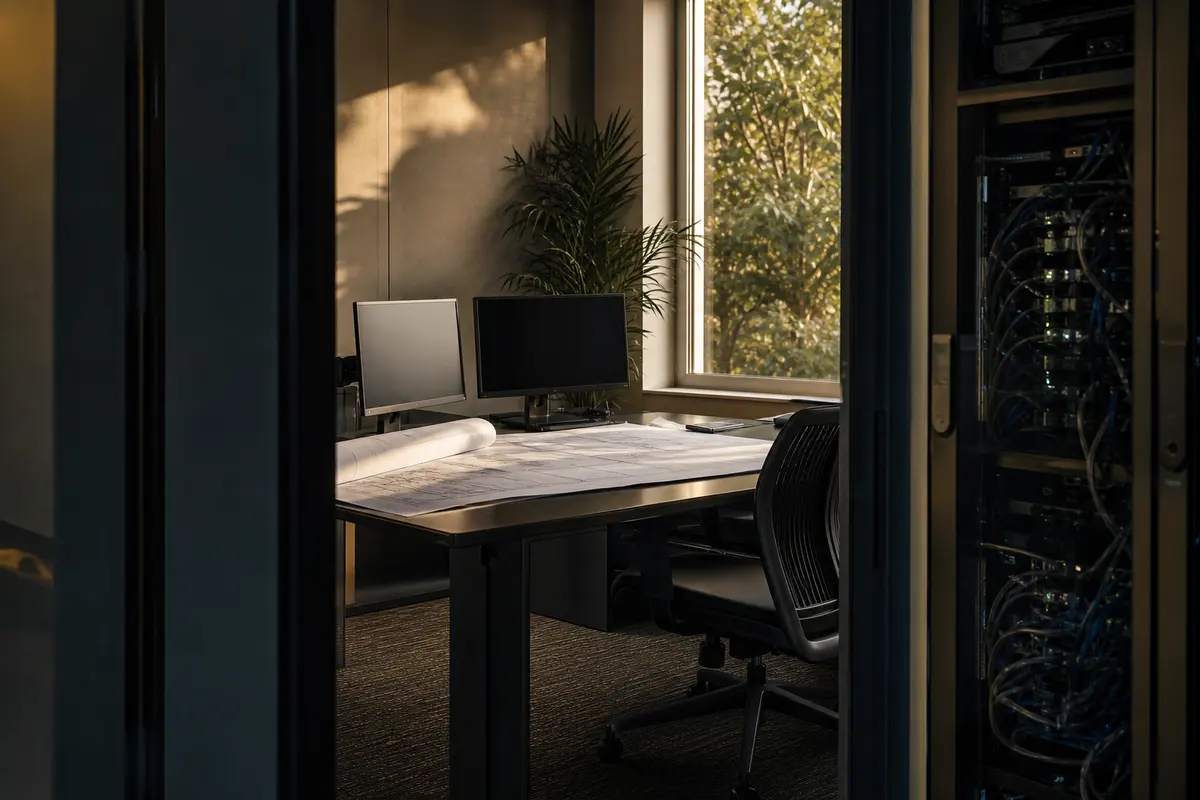 Editorial platform planning scene for Dedicated Hosting in West Carrollton, Ohio