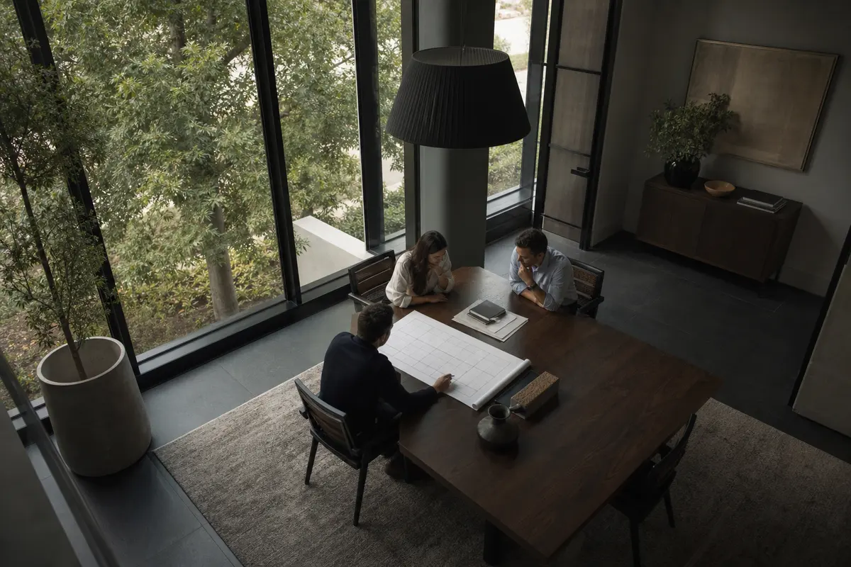 Editorial marketing planning scene for AI SEO in Norman, Oklahoma