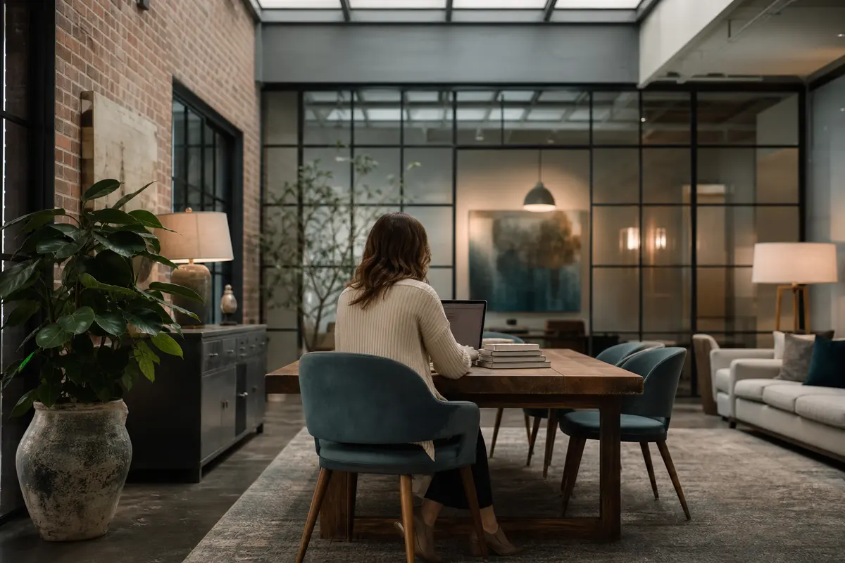 Editorial marketing planning scene for AI SEO in The Village, Oklahoma