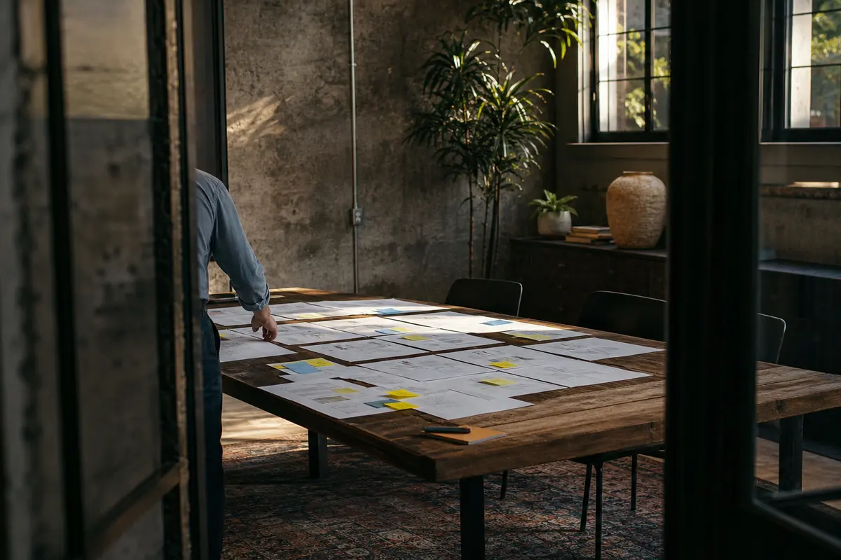 Editorial marketing planning scene for AI SEO in Yukon, Oklahoma