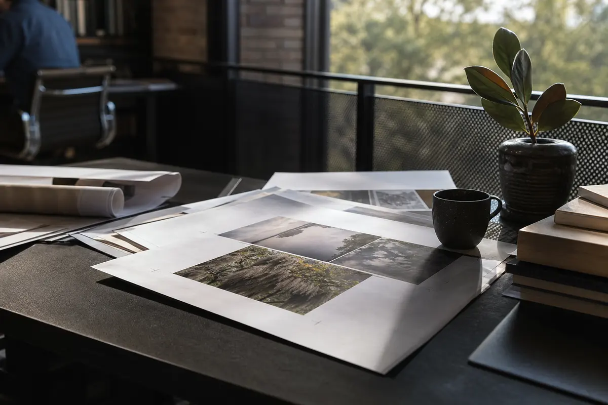 Editorial marketing planning scene for Ashland, Oregon