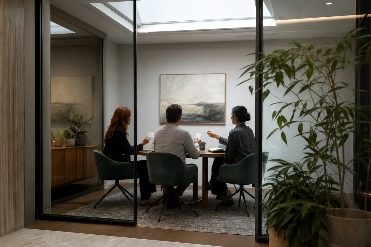 Editorial intake planning scene for AI Answering in Green, Oregon