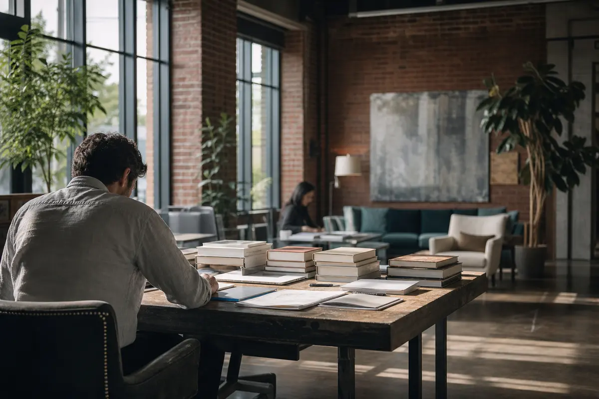 Editorial marketing planning scene for AI SEO in King City, Oregon