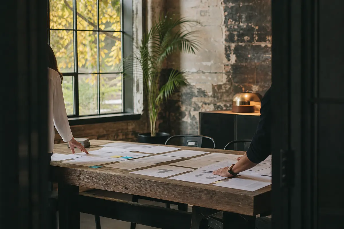 Editorial marketing planning scene for AI SEO in Moon, Pennsylvania
