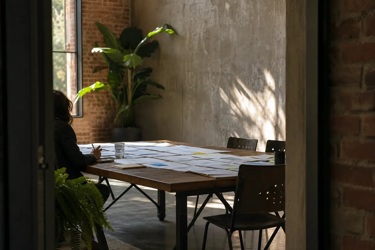 Editorial marketing planning scene for AI SEO in Hopewell, Pennsylvania