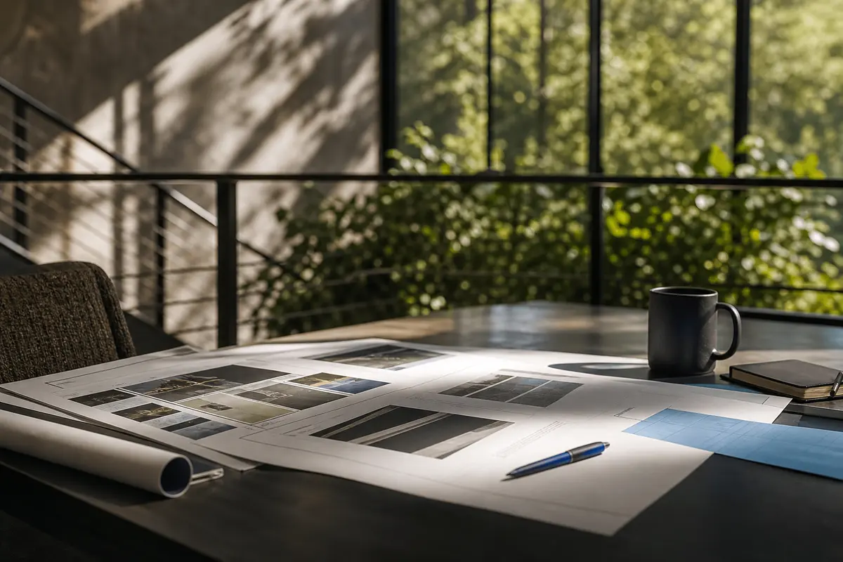 Editorial marketing planning scene for AI SEO in Penn Forest, Pennsylvania