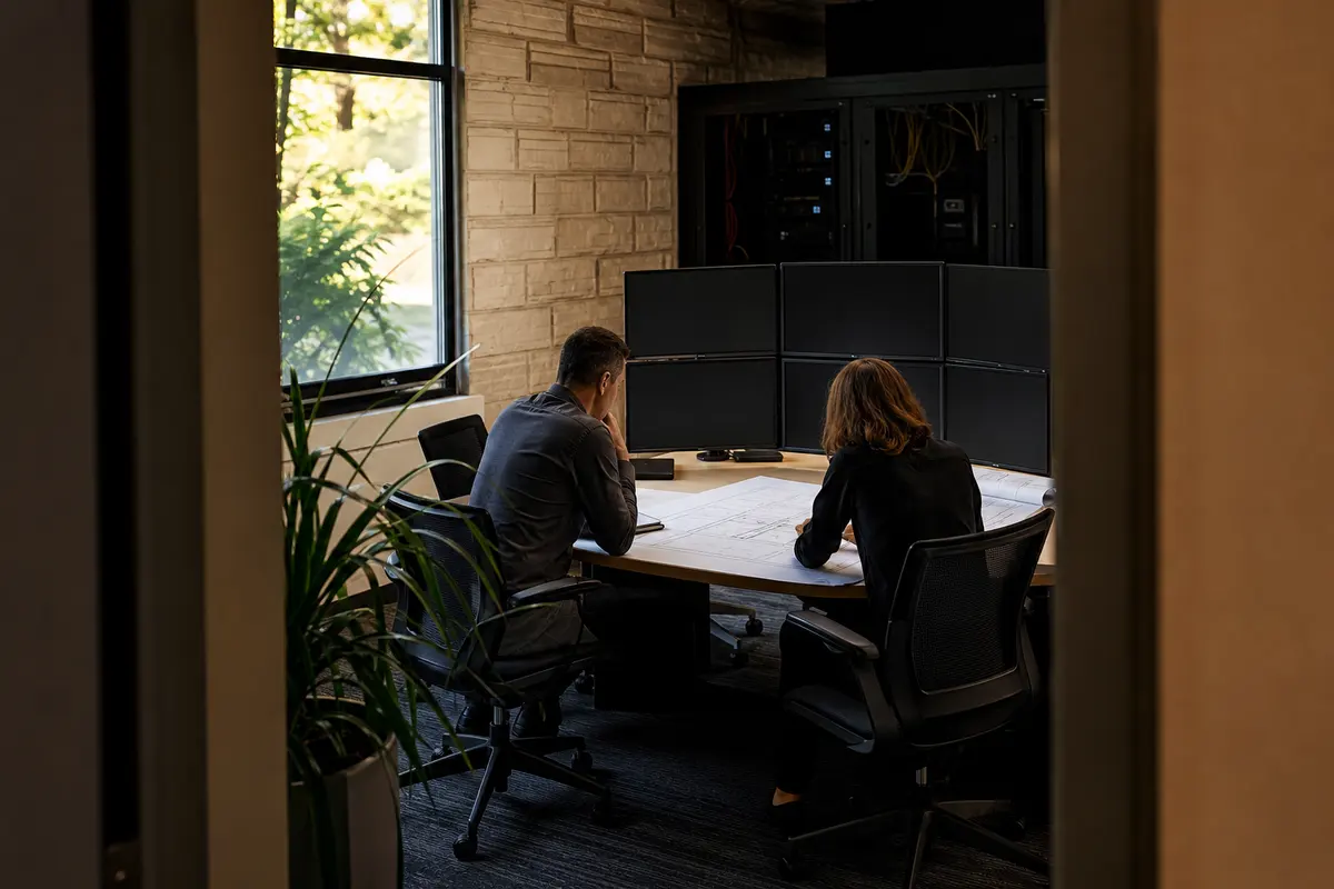 Editorial platform planning scene for Dedicated Hosting in Patton, Pennsylvania