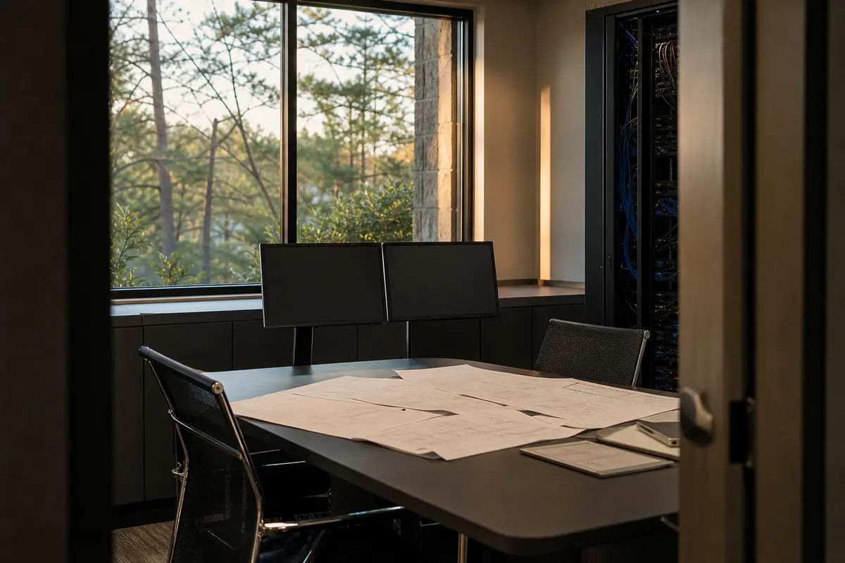 Editorial platform planning scene for Dedicated Hosting in East Marlborough, Pennsylvania
