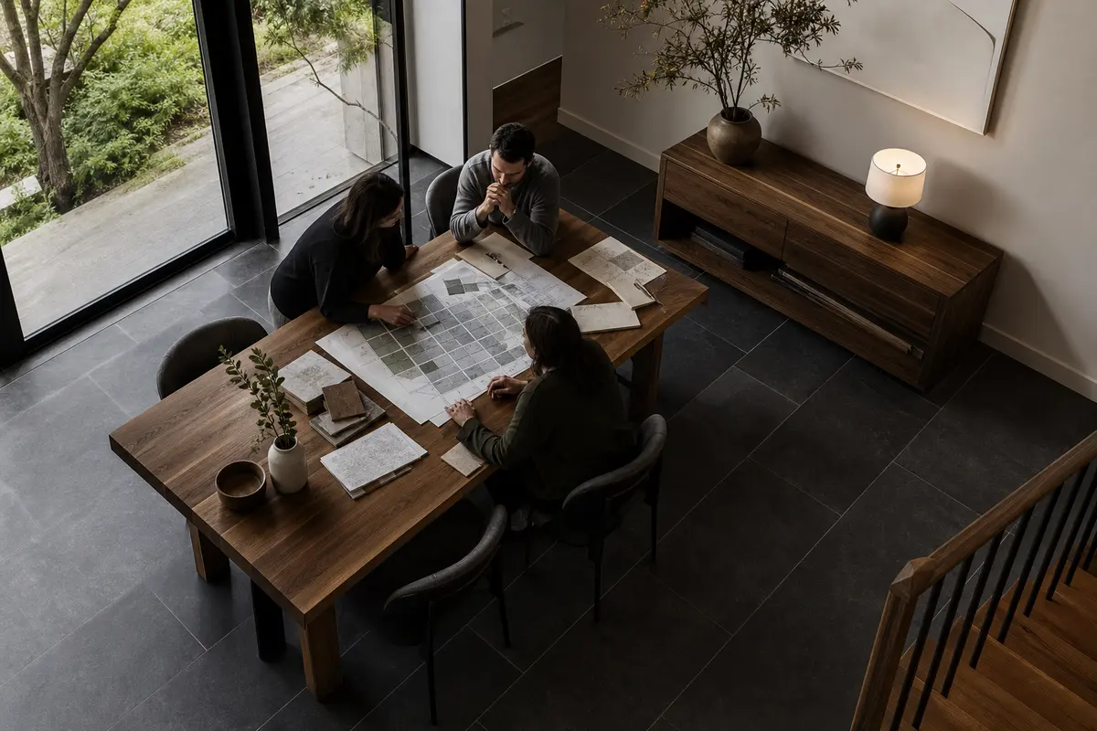 Editorial marketing planning scene for AI SEO in East Pikeland, Pennsylvania