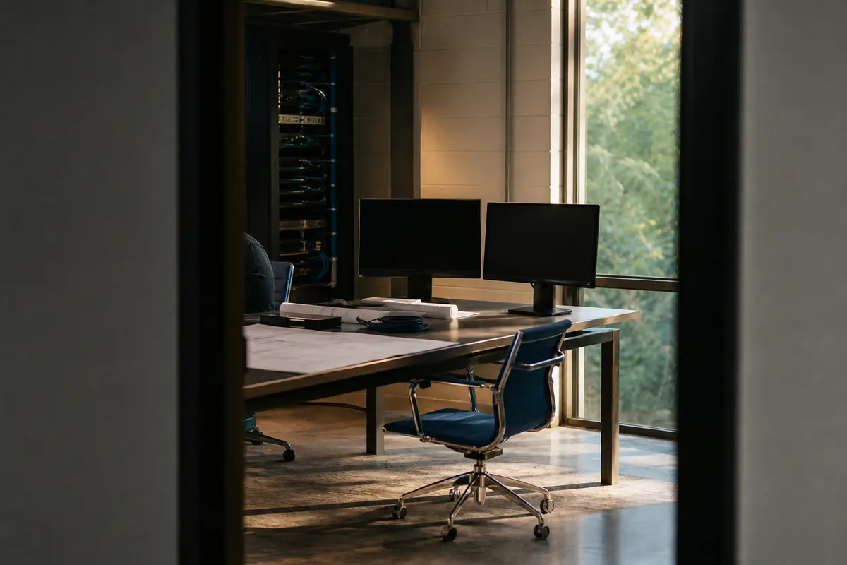 Editorial platform planning scene for Dedicated Hosting in New Garden, Pennsylvania