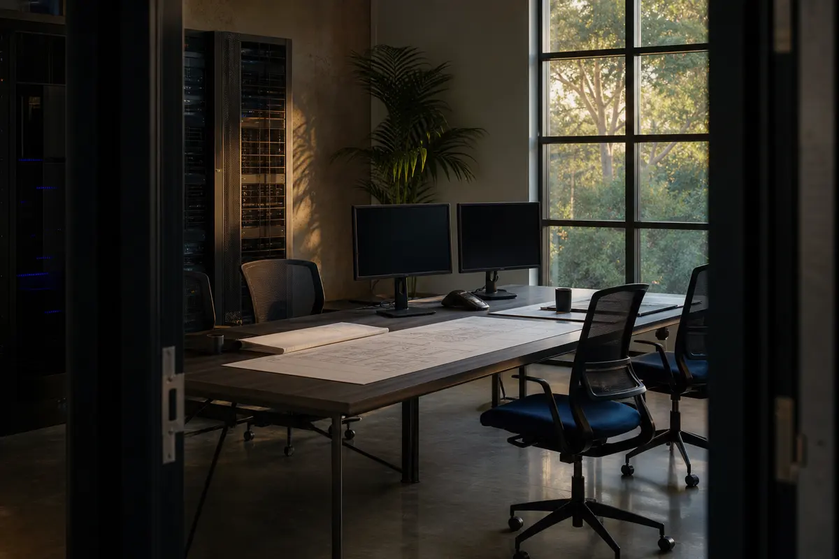 Editorial platform planning scene for Dedicated Hosting in South Hanover, Pennsylvania