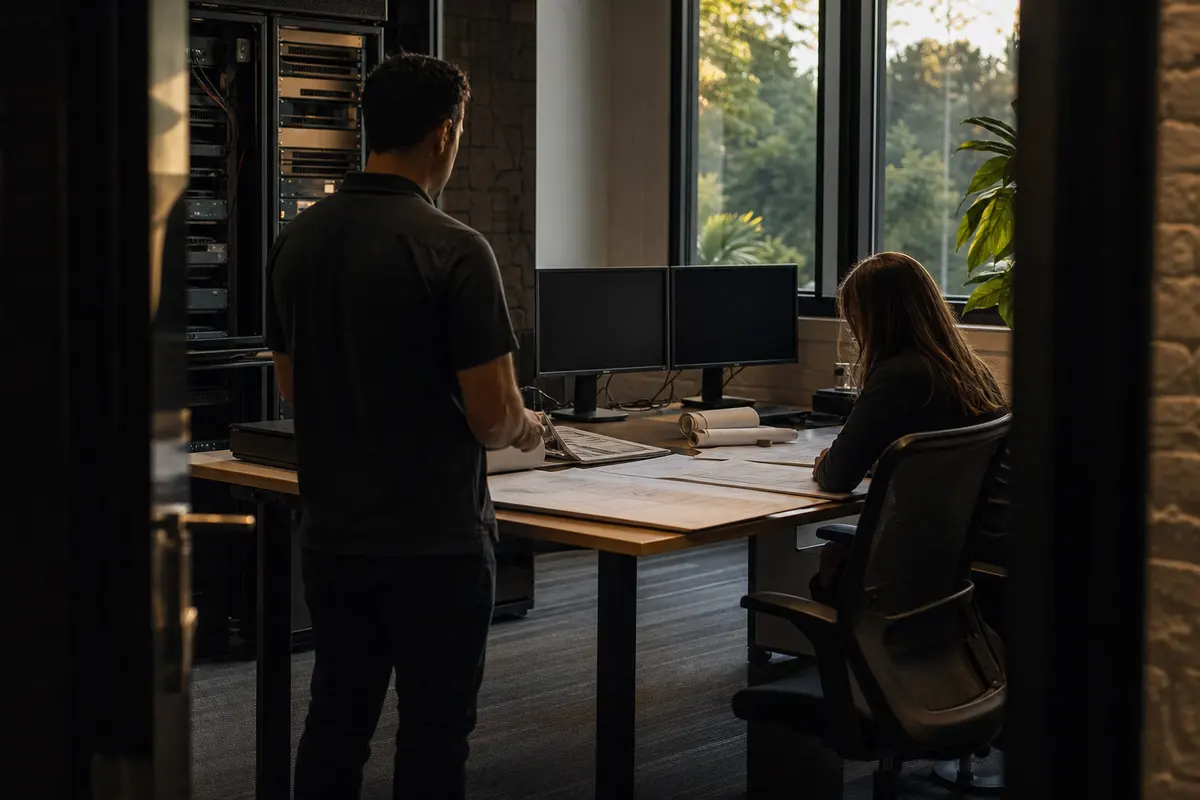Editorial platform planning scene for Dedicated Hosting in Haverford, Pennsylvania