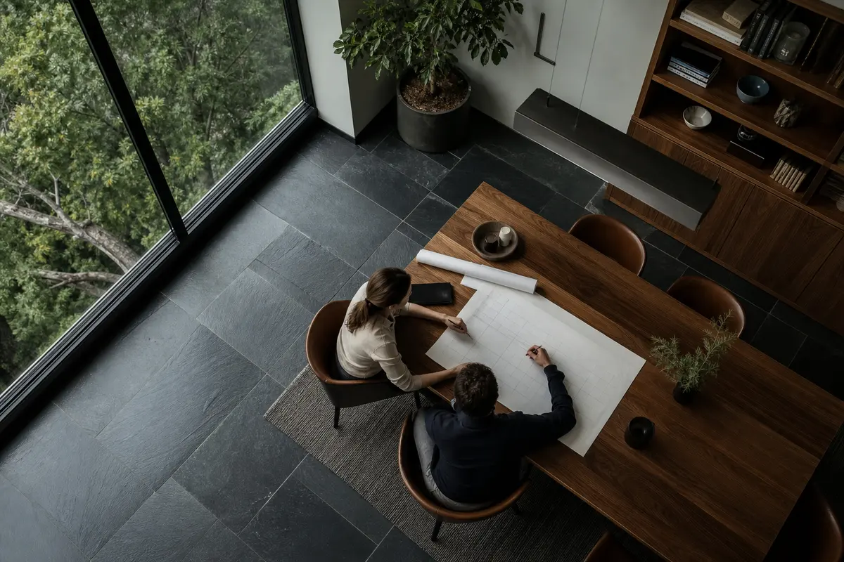 Editorial marketing planning scene for AI SEO in North East, Pennsylvania