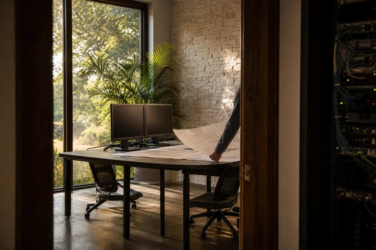 Editorial platform planning scene for Dedicated Hosting in Georges, Pennsylvania