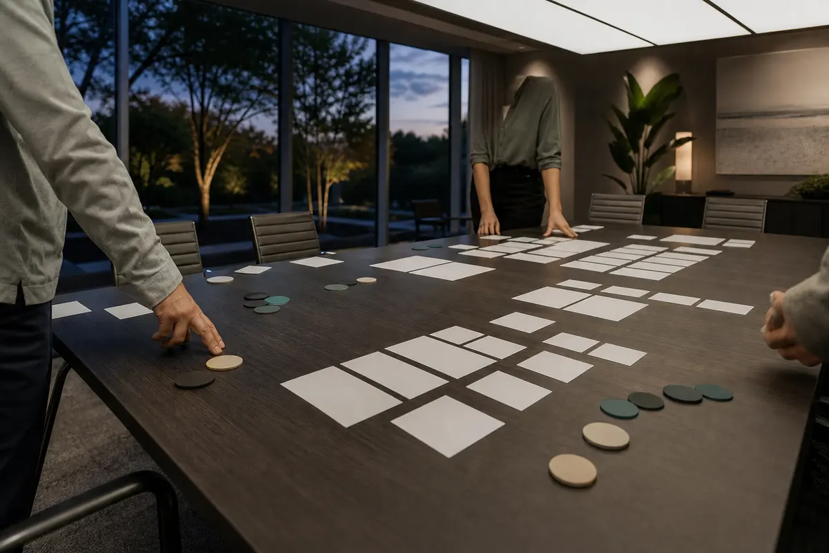 Editorial platform planning scene for ROI Dashboard in Brentwood, Pennsylvania