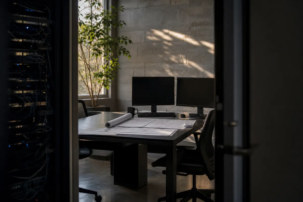 Editorial platform planning scene for Dedicated Hosting in Derry, Pennsylvania