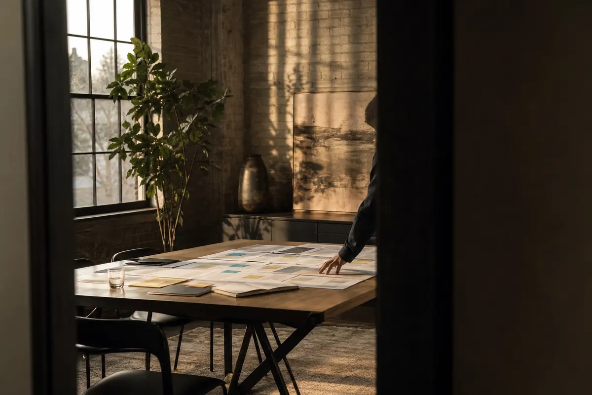Editorial marketing planning scene for AI SEO in Upper Moreland, Pennsylvania