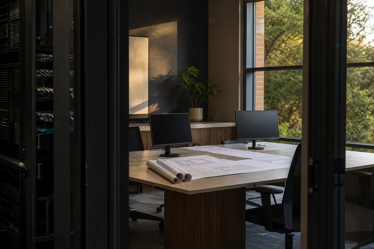 Editorial platform planning scene for Dedicated Hosting in Upper Pottsgrove, Pennsylvania