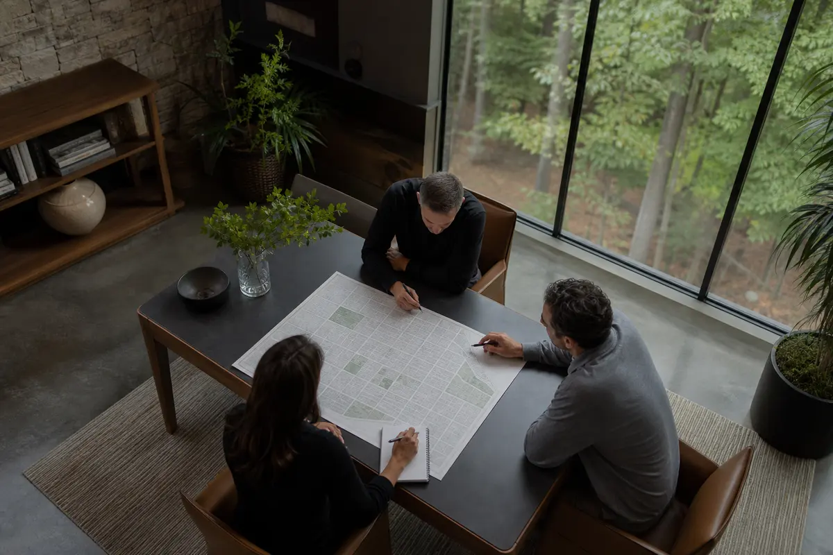 Editorial marketing planning scene for Plainfield, Pennsylvania