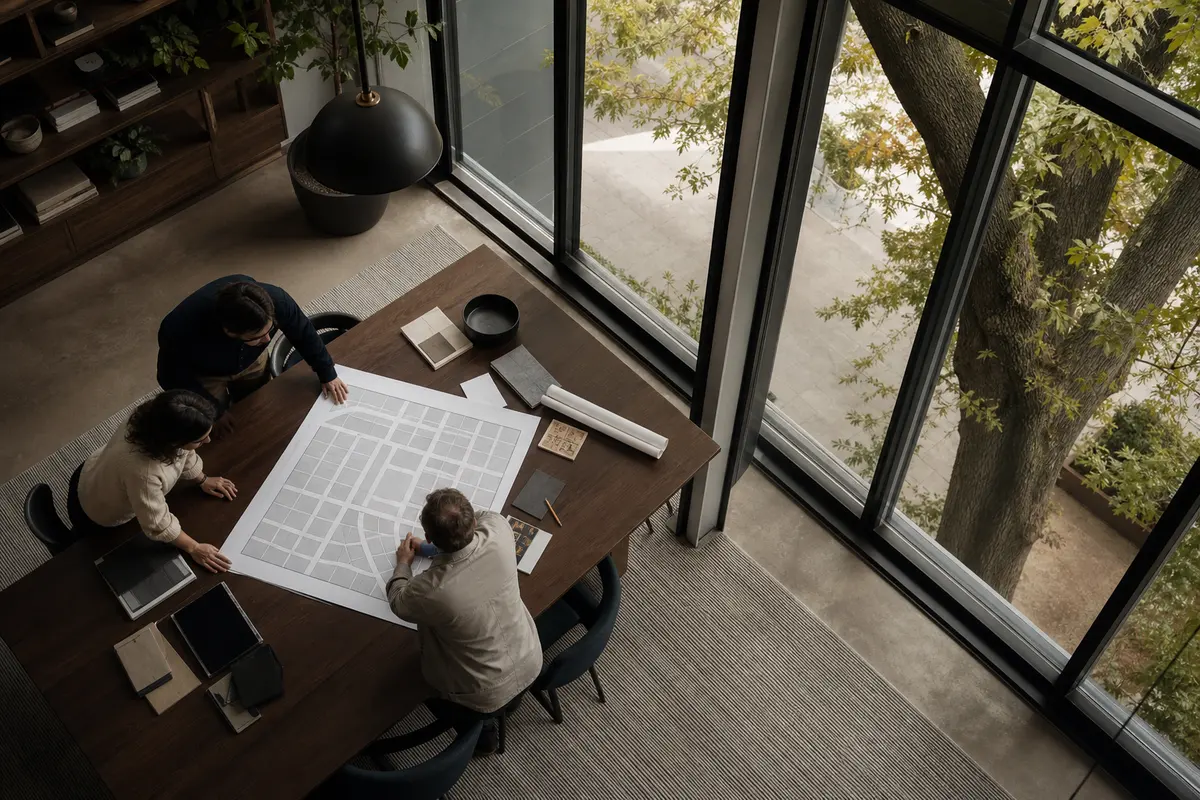 Editorial marketing planning scene for AI SEO in East Manchester, Pennsylvania