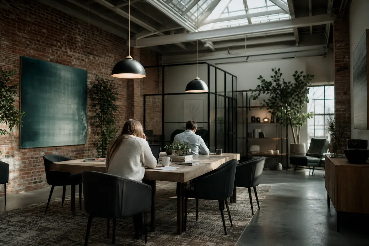 Editorial marketing planning scene for AI SEO in Columbia, Pennsylvania
