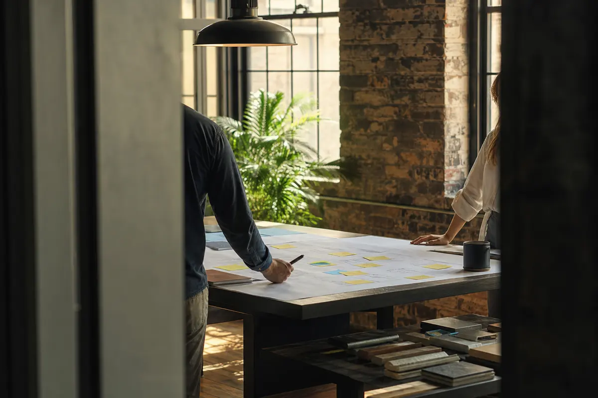Editorial marketing planning scene for AI SEO in Ellwood City, Pennsylvania