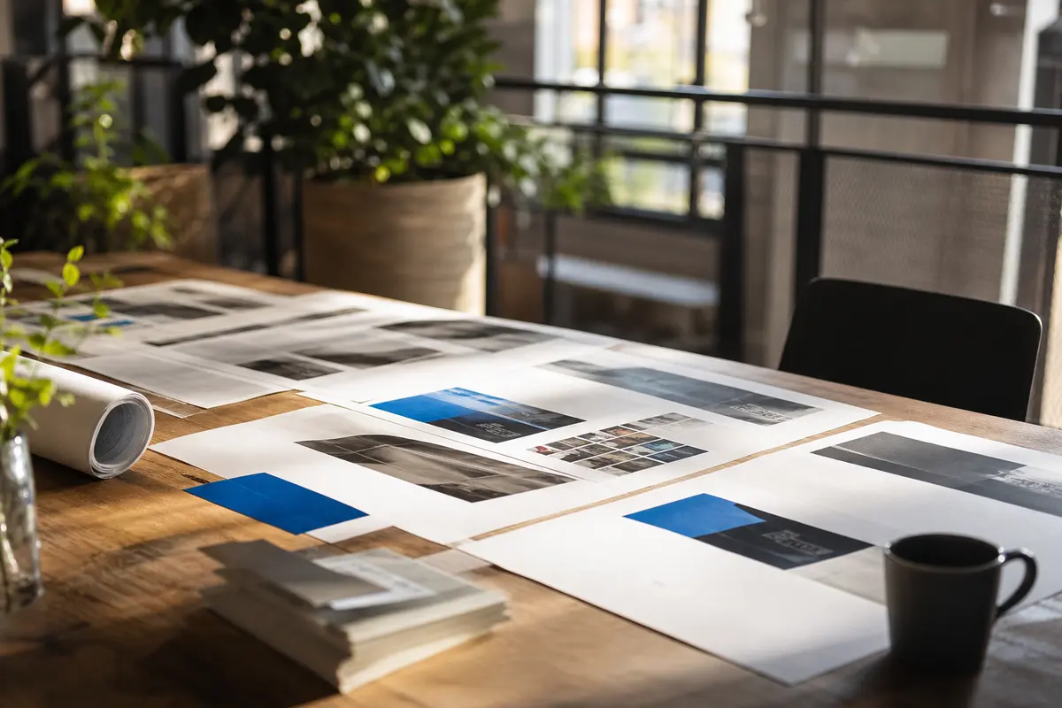 Editorial marketing planning scene for AI SEO in Montgomeryville, Pennsylvania