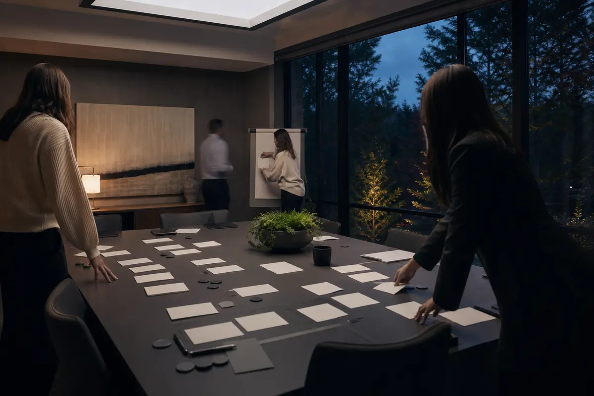 Editorial platform planning scene for ROI Dashboard in Mountain Top, Pennsylvania