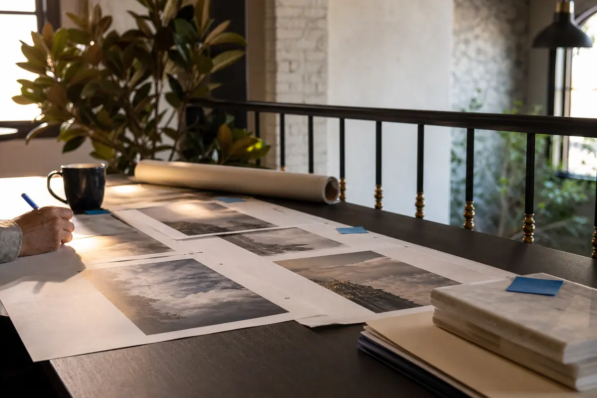 Editorial marketing planning scene for AI SEO in Woodlyn, Pennsylvania