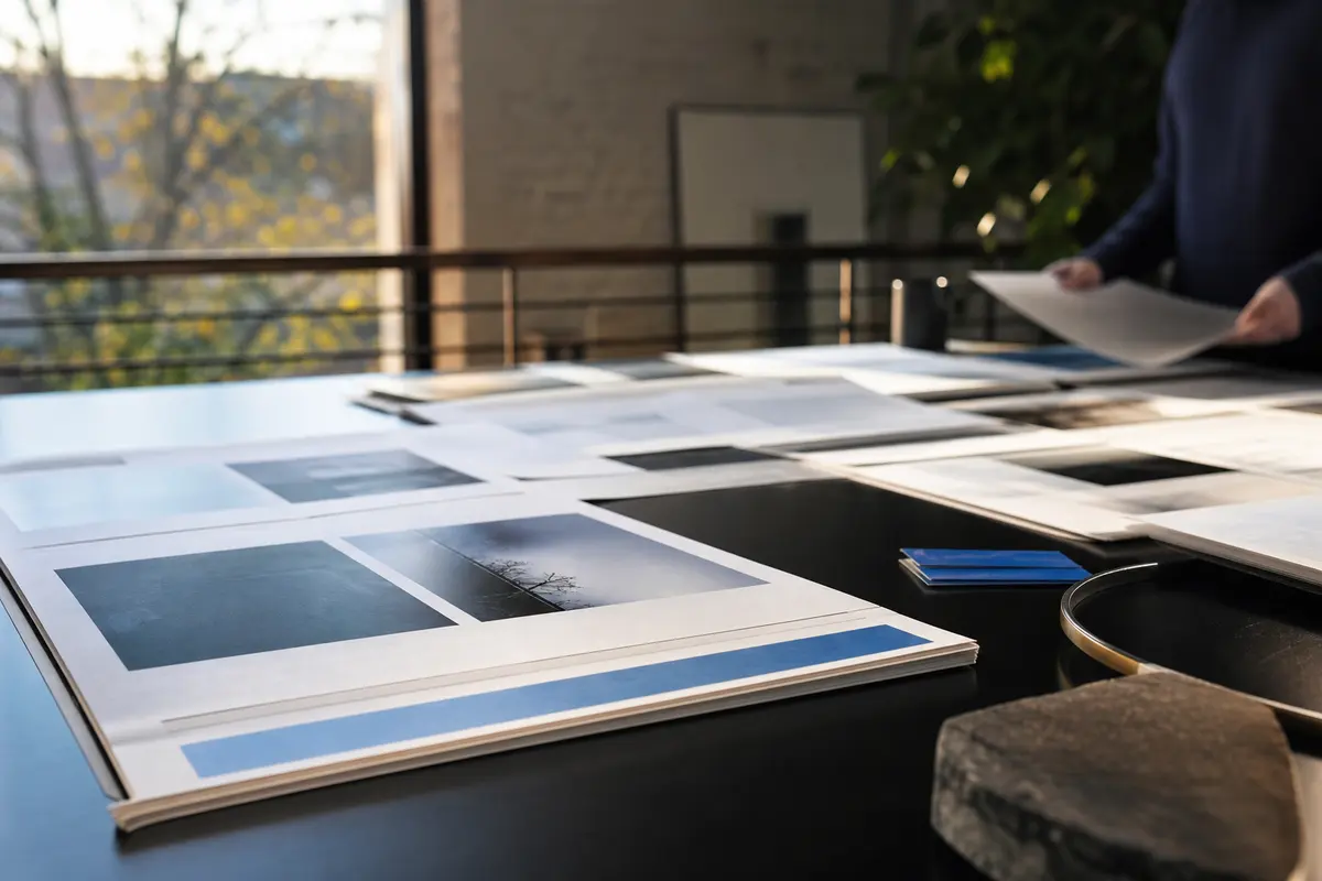 Editorial marketing planning scene for AI SEO in Tiverton, Rhode Island