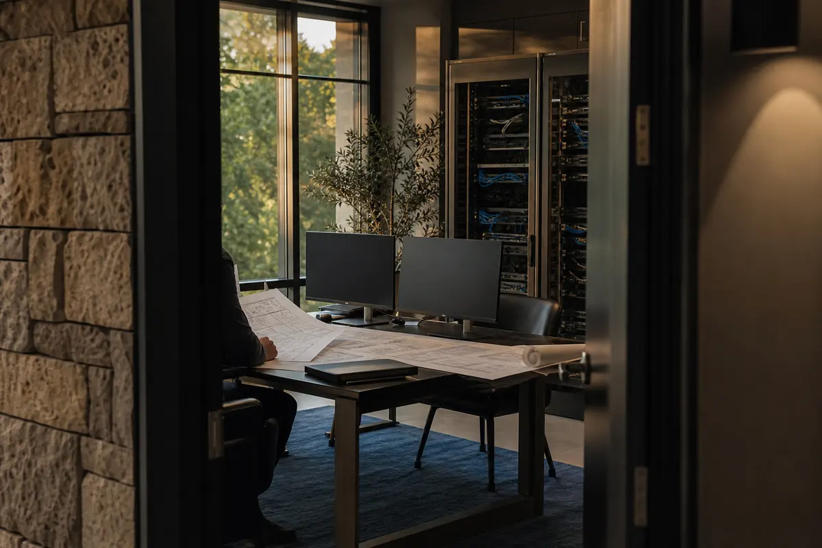 Editorial platform planning scene for Dedicated Hosting in Cumberland, Rhode Island