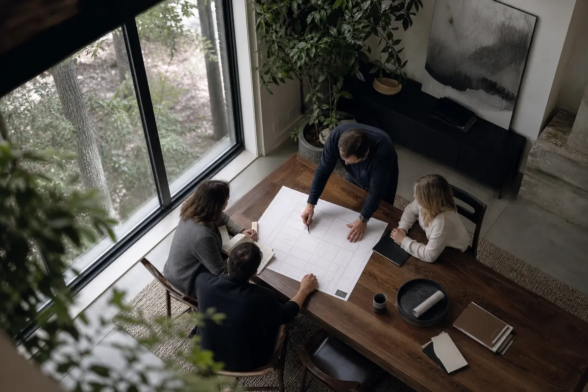 Editorial marketing planning scene for AI SEO in Easley, South Carolina