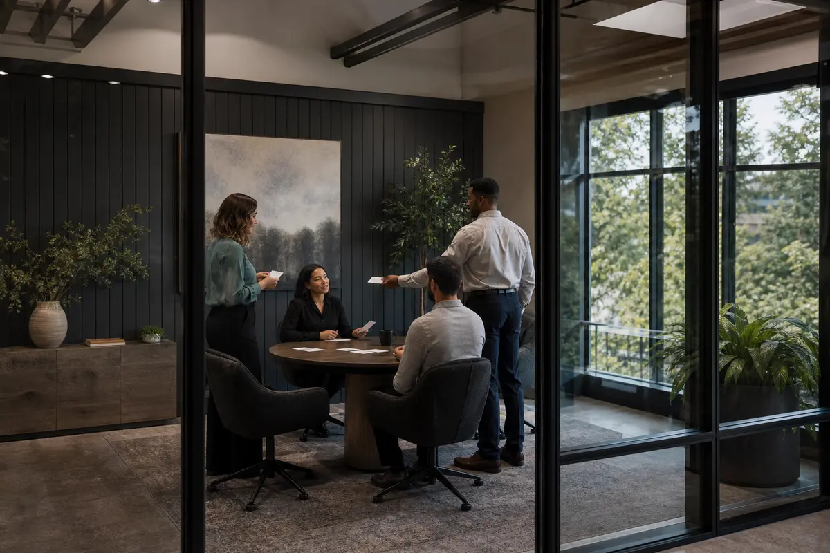 Editorial intake planning scene for AI Answering in Knoxville, Tennessee