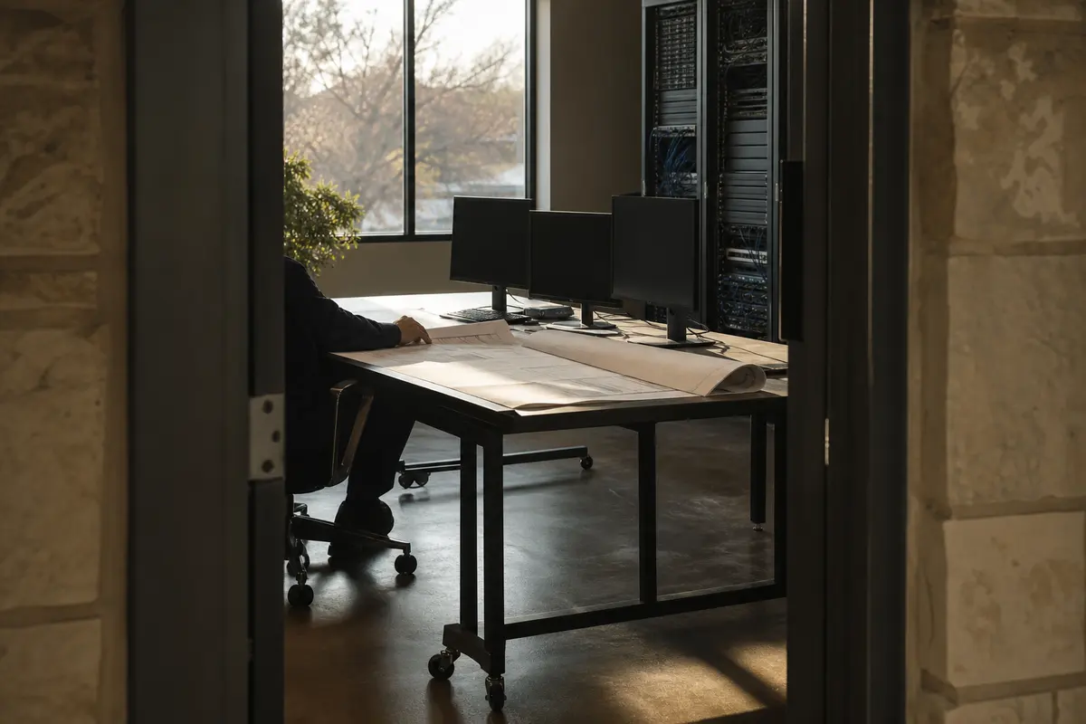 Editorial platform planning scene for Dedicated Hosting in Amarillo, Texas