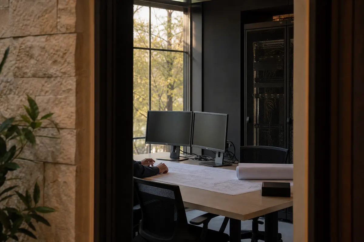 Editorial platform planning scene for Custom Software in Bee Cave, Texas