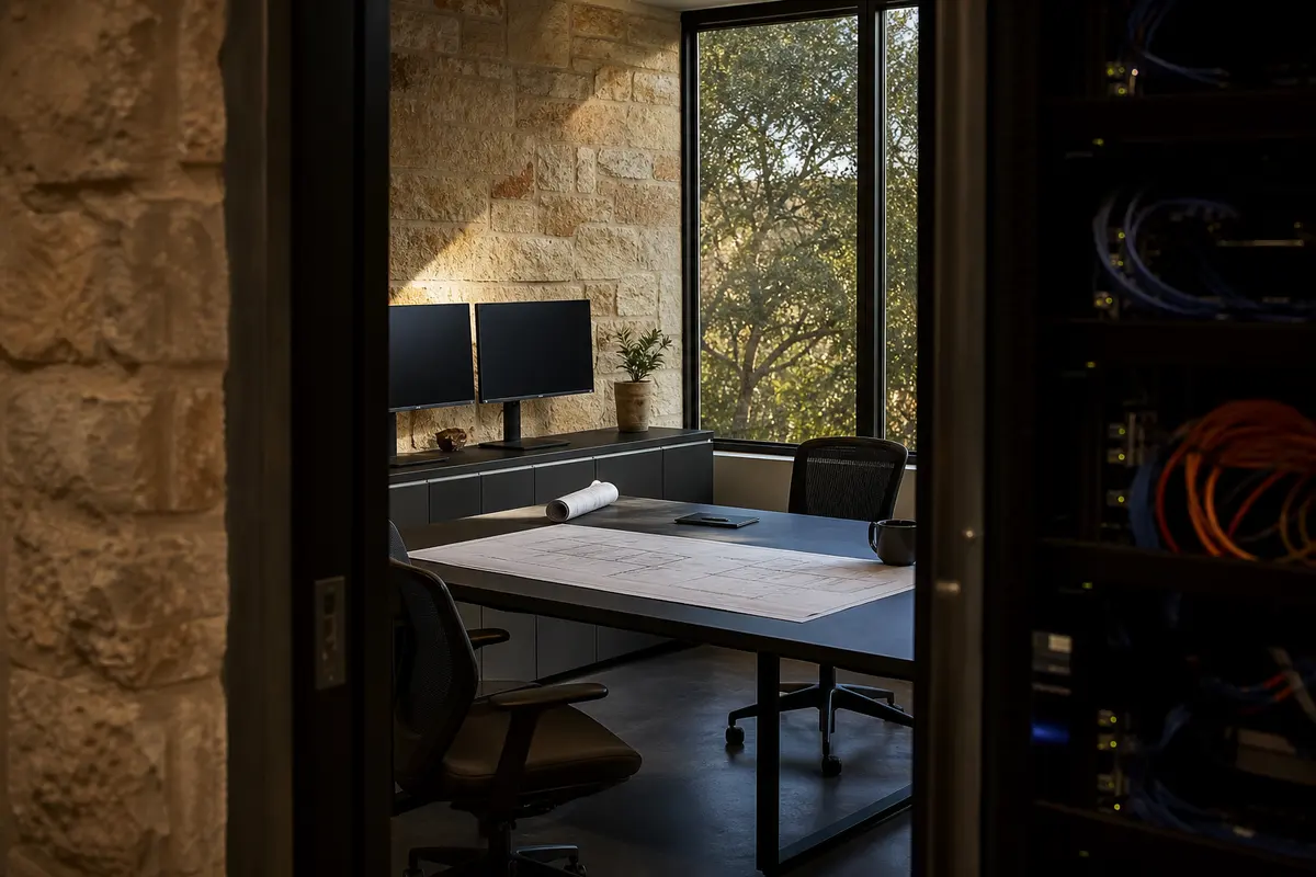 Editorial platform planning scene for Dedicated Hosting in Bulverde, Texas