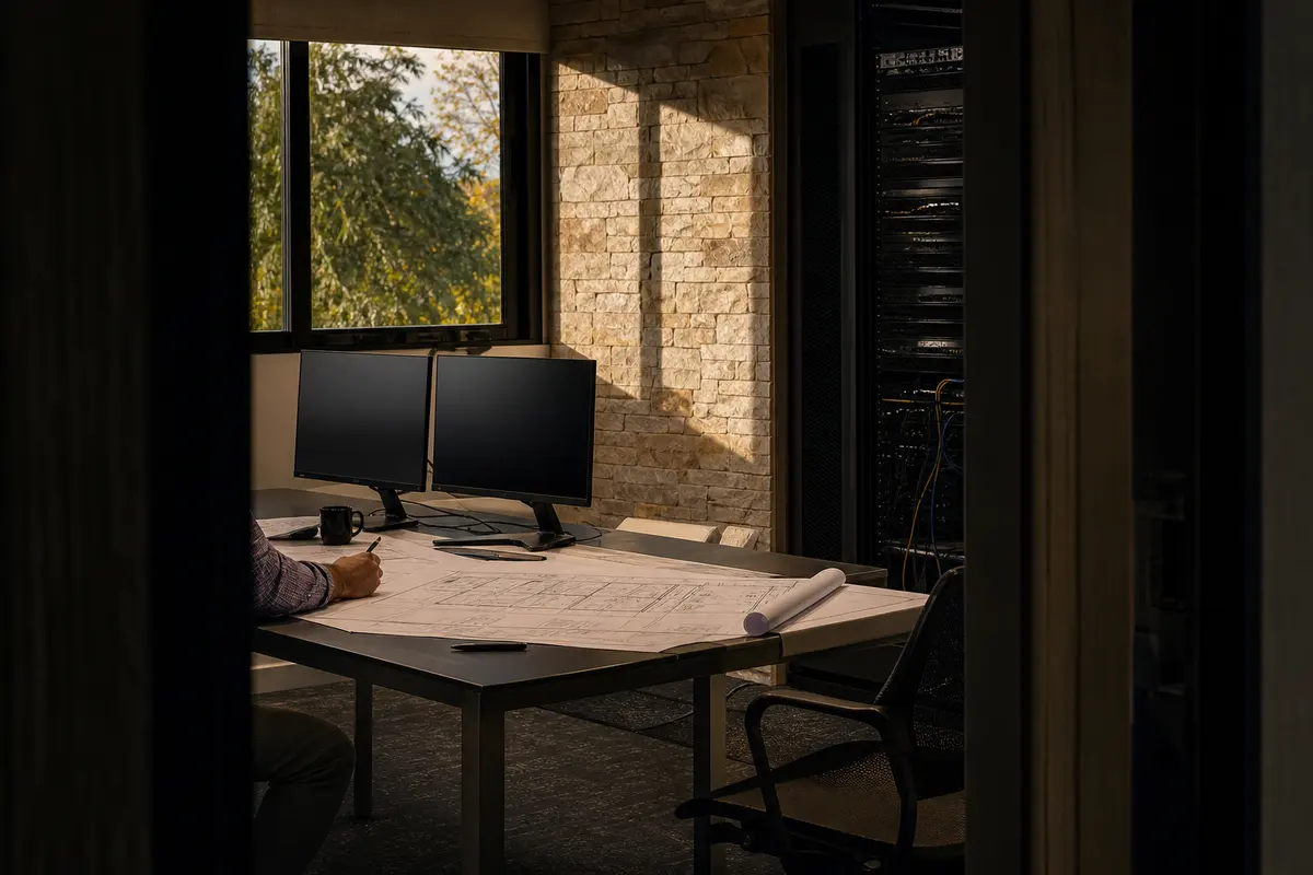 Editorial platform planning scene for Dedicated Hosting in Center, Texas